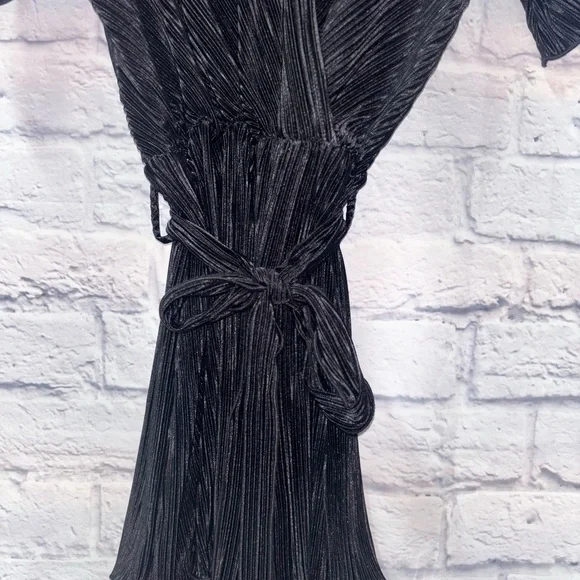 Black Romper with Tie Waist - Picture 3 of 5